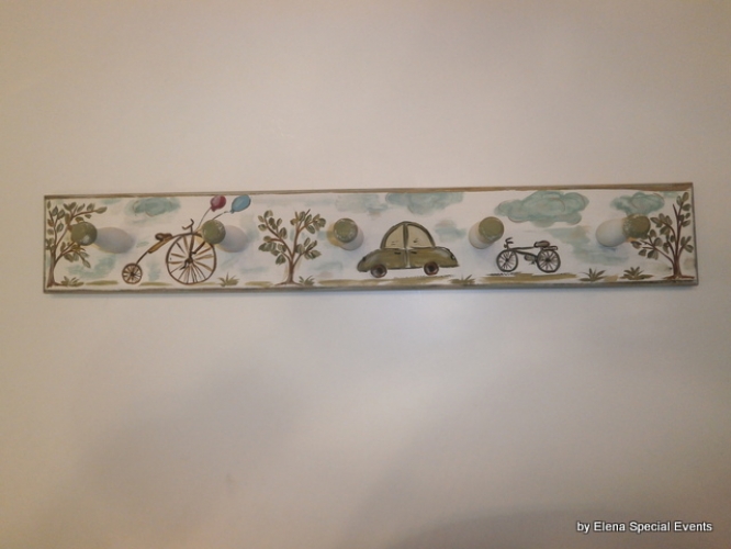 Hand-painted Wooden Hanger.