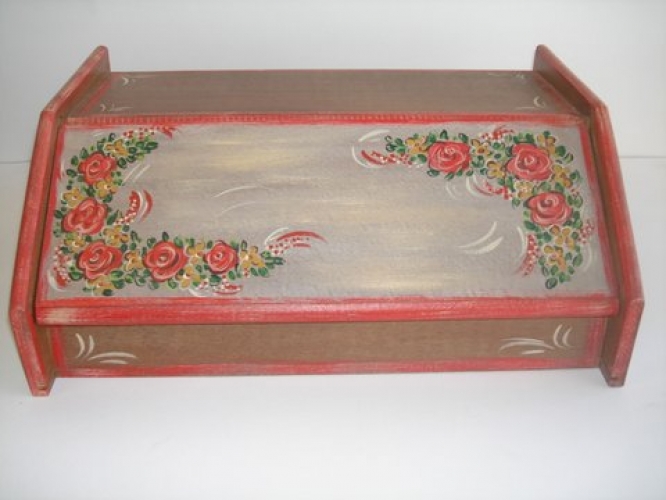 Hand-painted Wooden Bread Case.