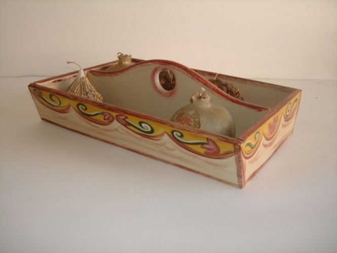 Hand Painted Wooden Bread Case