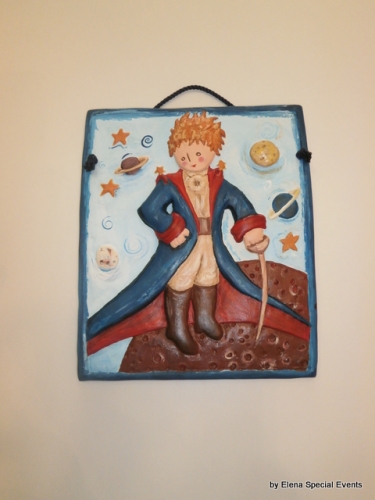 Hand-painted Ceramic Repousse plate Little Prince.