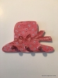 Hand-painted wooden hanger “hat”.