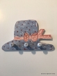 Hand-painted wooden hanger “hat”.