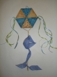 Hand-Painted Wooden Kite
